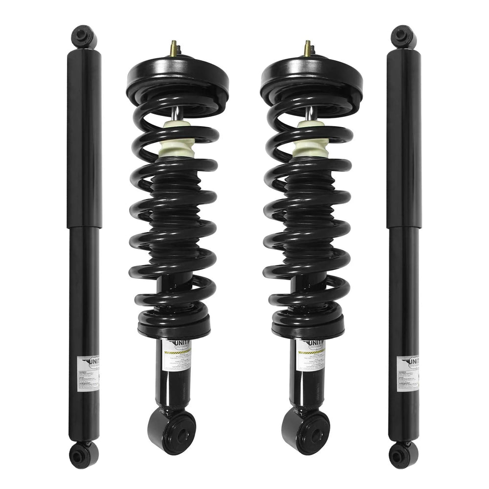 Unity Automotive 2 Front Complete Strut Assemblies 2 Rear Shock Absorbers 4-11206-252090-001