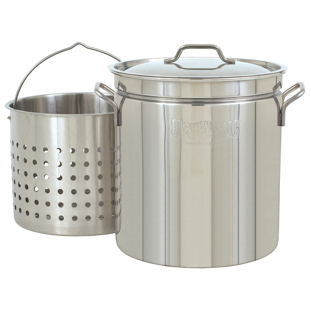36QT STAINLESS STOCKPOT WITH BASKET