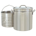 36QT STAINLESS STOCKPOT WITH BASKET