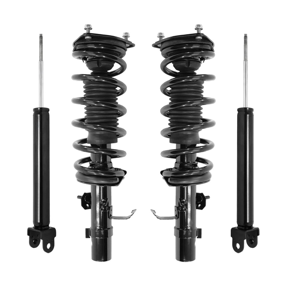 Unity Automotive 2 Front Complete Strut Assemblies 2 Rear Shock Absorbers 4-11435-255110-001