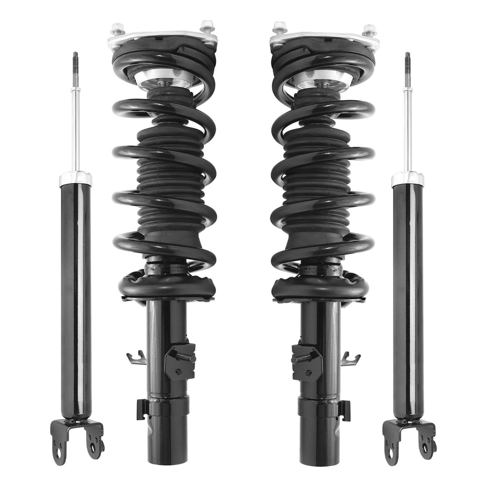 Unity Automotive 2 Front Complete Strut Assemblies 2 Rear Shock Absorbers 4-11415-255090-001