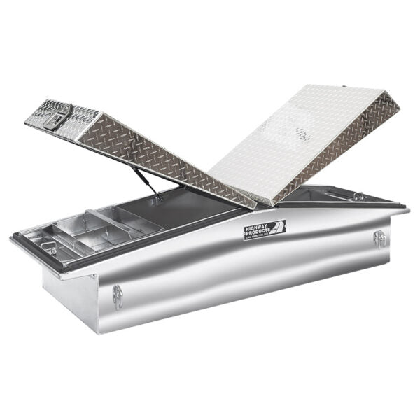 71X16X23 GULL WING TOOL BOX WITH SMOOTH ALUMINUM BASE/DIAMOND PLATE LID