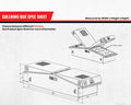 71X16X23 GULL WING TOOL BOX WITH SMOOTH ALUMINUM BASE/DIAMOND PLATE LID