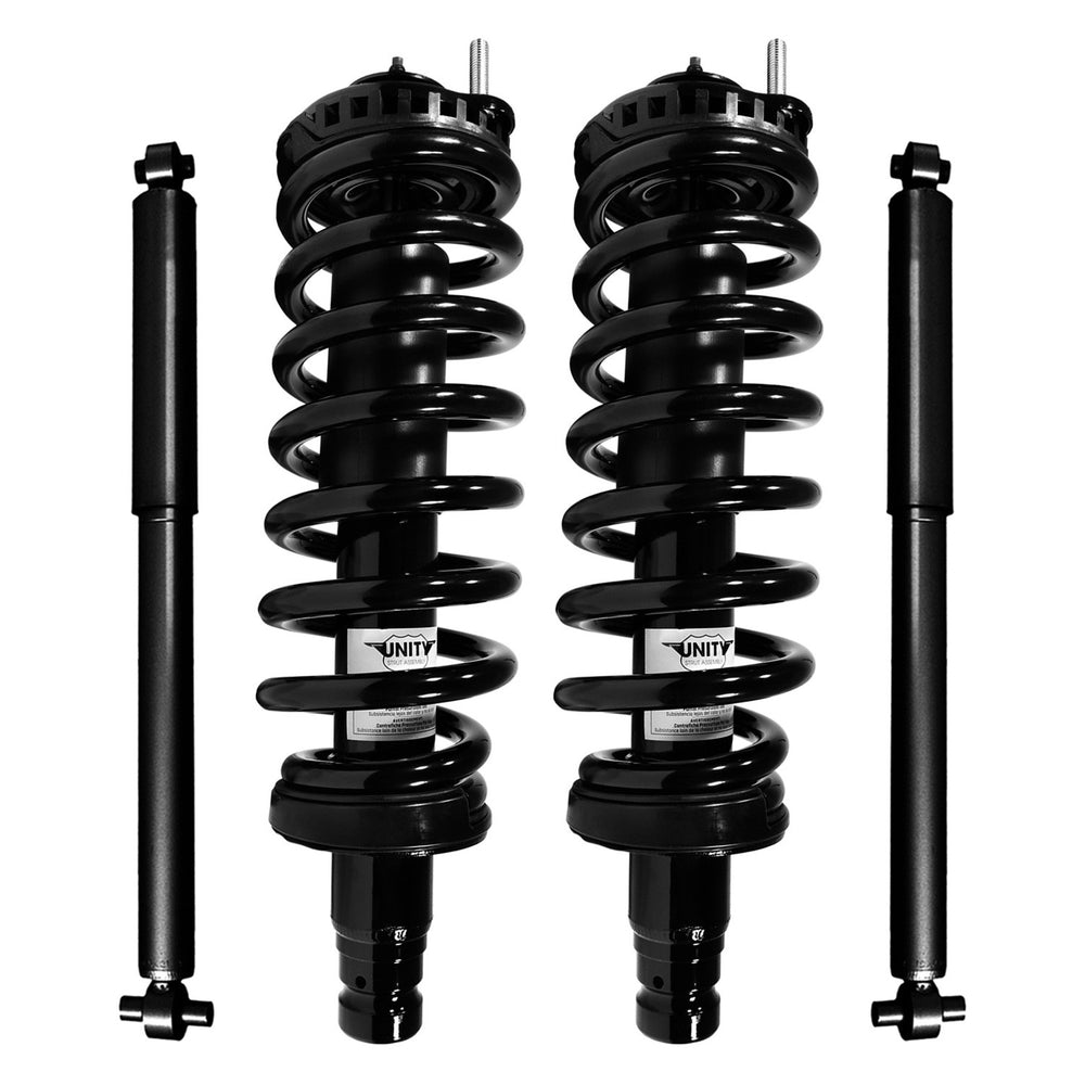 Unity Automotive 2 Front Complete Strut Assemblies 2 Rear Shock Absorbers 4-11180-251120-001