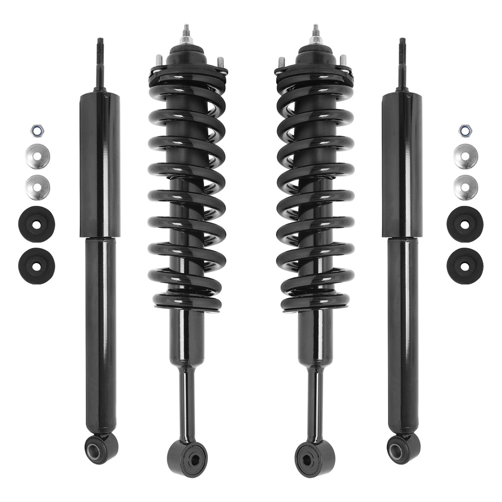 Unity Automotive 2 Front Complete Strut Assemblies 2 Rear Shock Absorbers 4-11563-254030-001