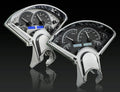 195556 CHEVY CAR DIGITAL CLOCK CARBON FIBER STYLE FACE BLUE DISPLAY