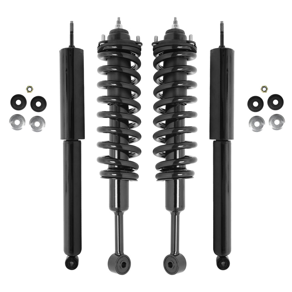 Unity Automotive 2 Front Complete Strut Assemblies 2 Rear Shock Absorbers 4-11563-254070-001