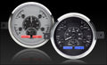 194950 FORD CAR DIGITAL CLOCK SILVER ALLOY STYLE FACE BLUE DISPLAY