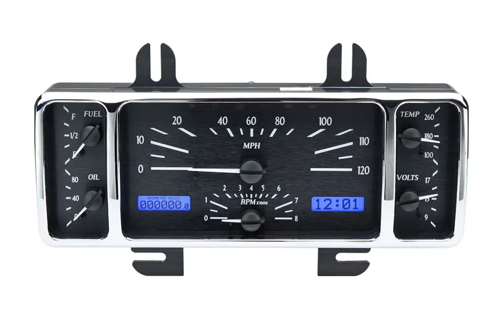 1940 FORD CAR ANALOG CLOCK BLACK ALLOY STYLE FACE BLUE DISPLAY