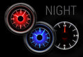 195556 CHEVY CAR ANALOG CLOCK CARBON FIBER STYLE FACE RED DISPLAY