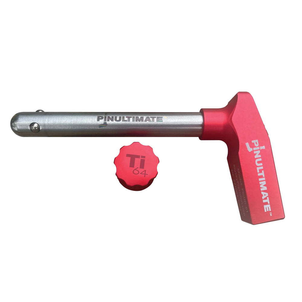 QUICK RELEASE TITANIUM LOCKING HITCH PIN RED ANODIZED