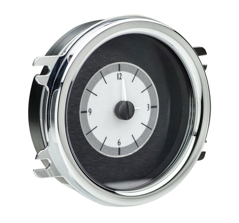 194148 CHEVY CAR ANALOG CLOCK SILVER ALLOY STYLE FACE BLUE DISPLAY
