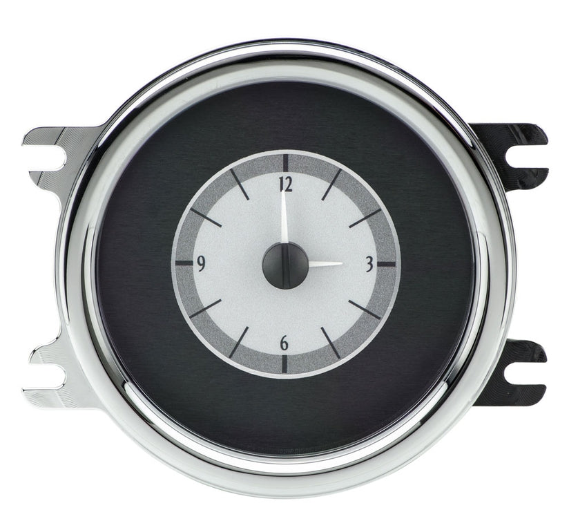 194148 CHEVY CAR ANALOG CLOCK SILVER ALLOY STYLE FACE RED DISPLAY