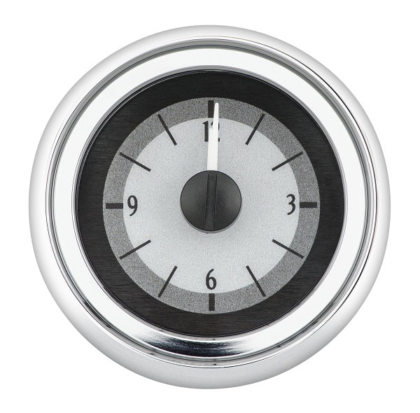 195152 CHEVY CAR ANALOG CLOCK SILVER ALLOY STYLE FACE BLUE DISPLAY