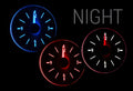 195152 CHEVY CAR ANALOG CLOCK BLACK ALLOY STYLE FACE BLUE DISPLAY