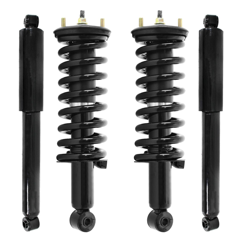 Unity Automotive 2 Front Complete Strut Assemblies 2 Rear Shock Absorbers 4-11296-255410-001