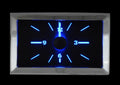 1957 CHEVY CAR ANALOG CLOCK BLACK ALLOY STYLE FACE BLUE DISPLAY