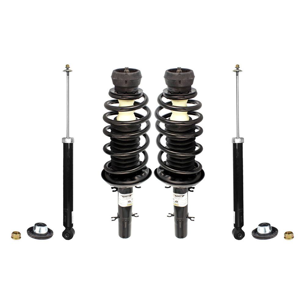 Unity Automotive 2 Front Complete Strut Assemblies 2 Rear Shock Absorbers 4-11100-257010-001