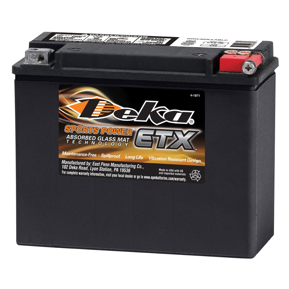 POWERSPORTS AGM 12V BATTERY 340 CCA POSITIVE LEFT HAND ETX18L