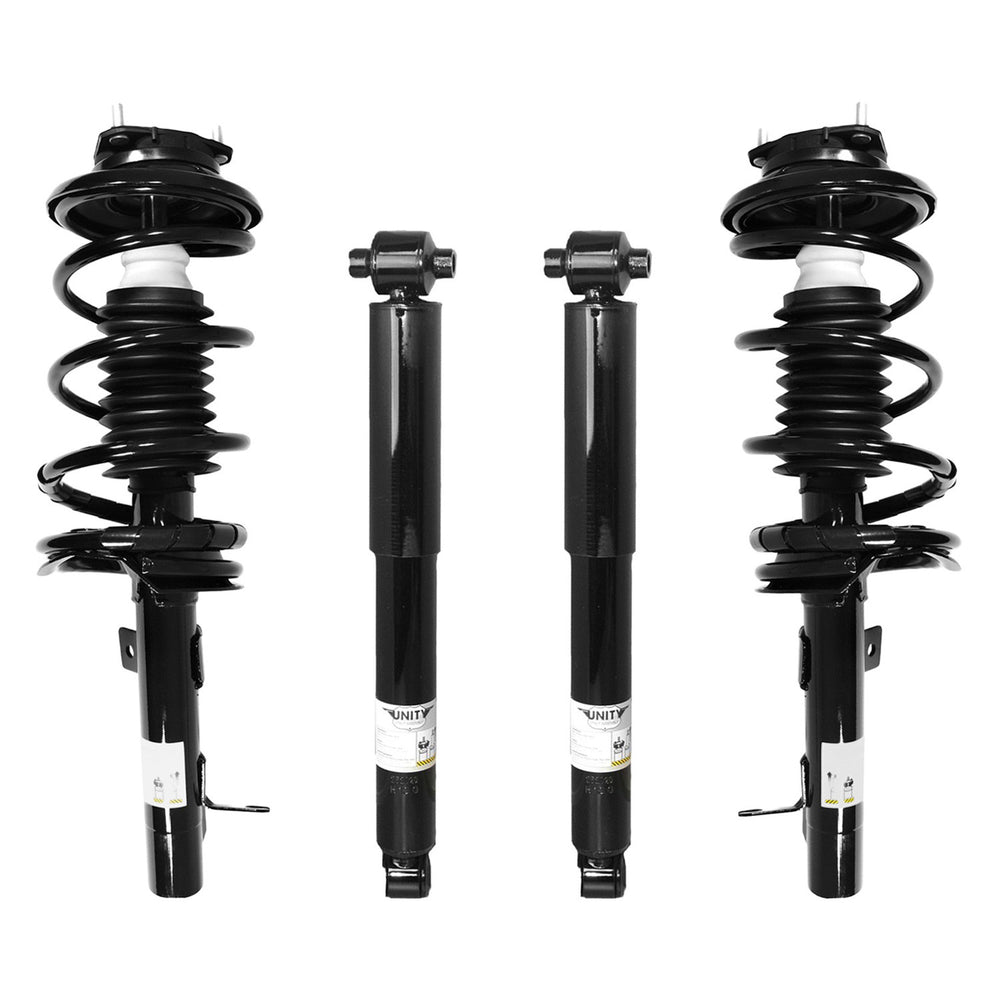 Unity Automotive 2 Front Complete Strut Assemblies 2 Rear Shock Absorbers 4-11061-252020-001