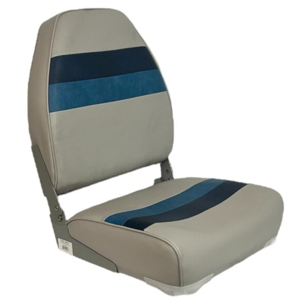 PREMIUM SERIES PONTOON FOLD DOWN BOAT SEAT WHITE/NAVY/BLUE 3008AADK
