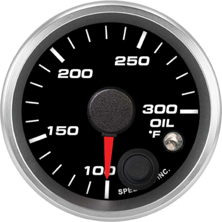 2-1/16in Oil Temp Gauge 100-300F w/warning light
