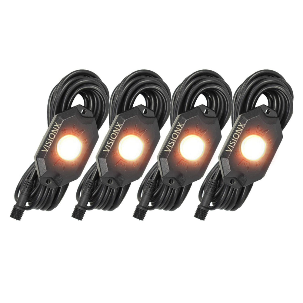 9 WATT LED ROCK LIGHT 4 POD KIT AMBER