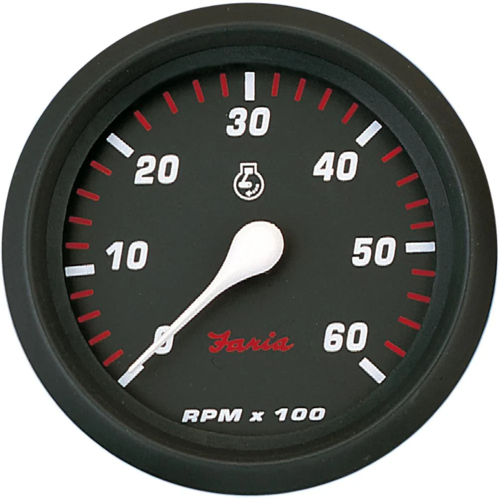 PRO TACHOMETER 6000 RPM GAS INBOARDRED 4IN