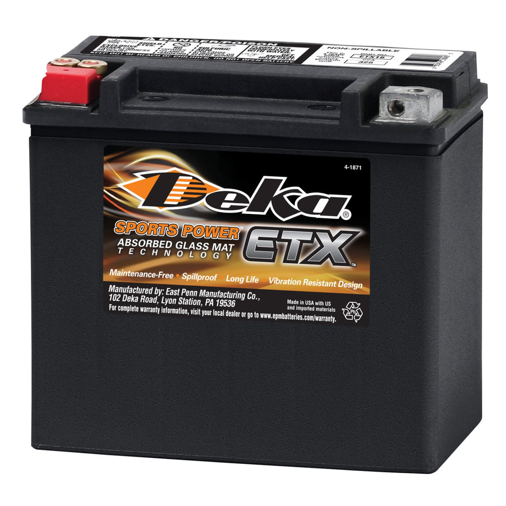 POWERSPORTS AGM 12V BATTERY 325 CCA POSITIVE RIGHT HAND ETX16