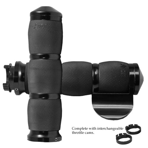 AIR CUSHIONED GRIPS W/THROTTLE BOSS 1" BLACK