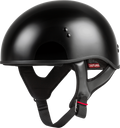 HH-45 HALF HELMET NAKED BLACK 2X