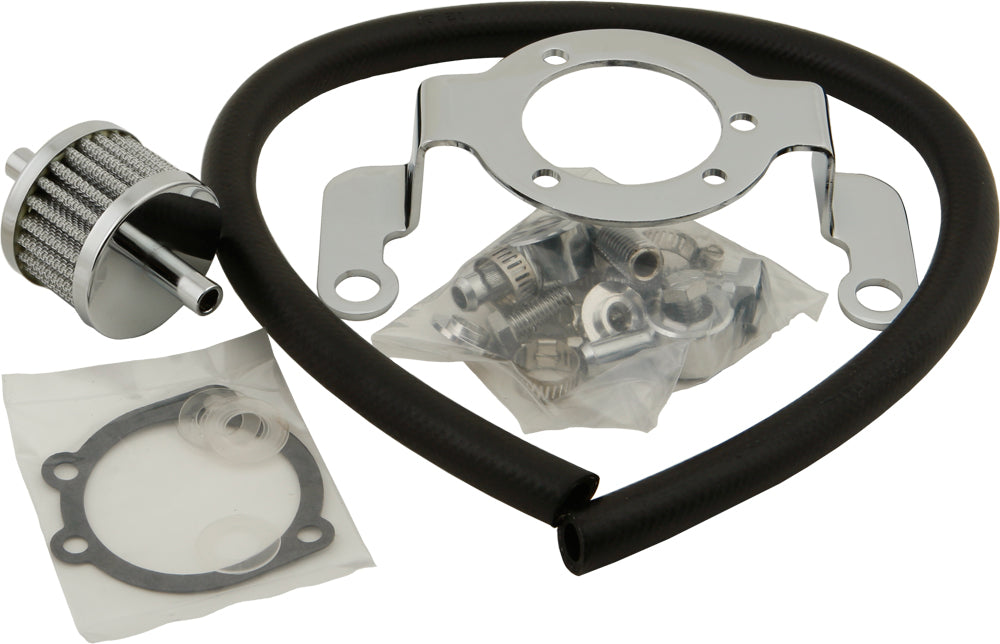 COMPLETE MNT KIT BREATHER HOSE CHROME BIGTWIN 93-17 NON-TBW