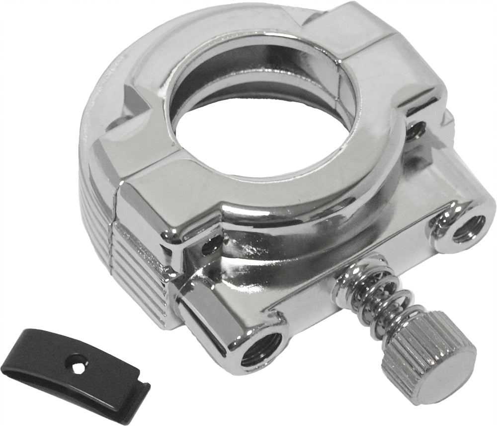 THROTTLE CLAMP SINGLE CABLE SCREW IN CHROME