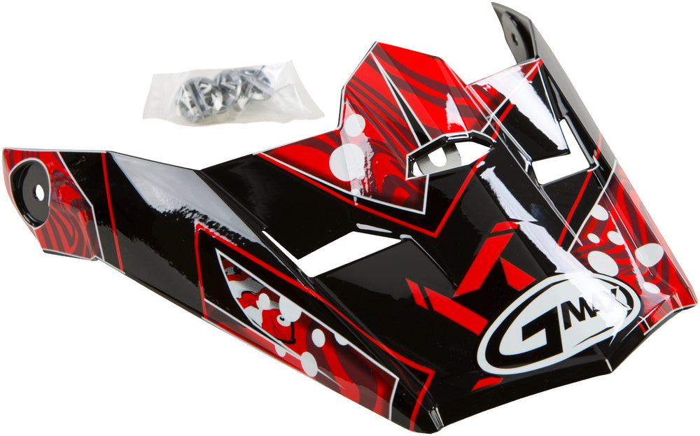 VISOR W/SCREWS HOOPER MX-46Y BLACK/RED YS-YL