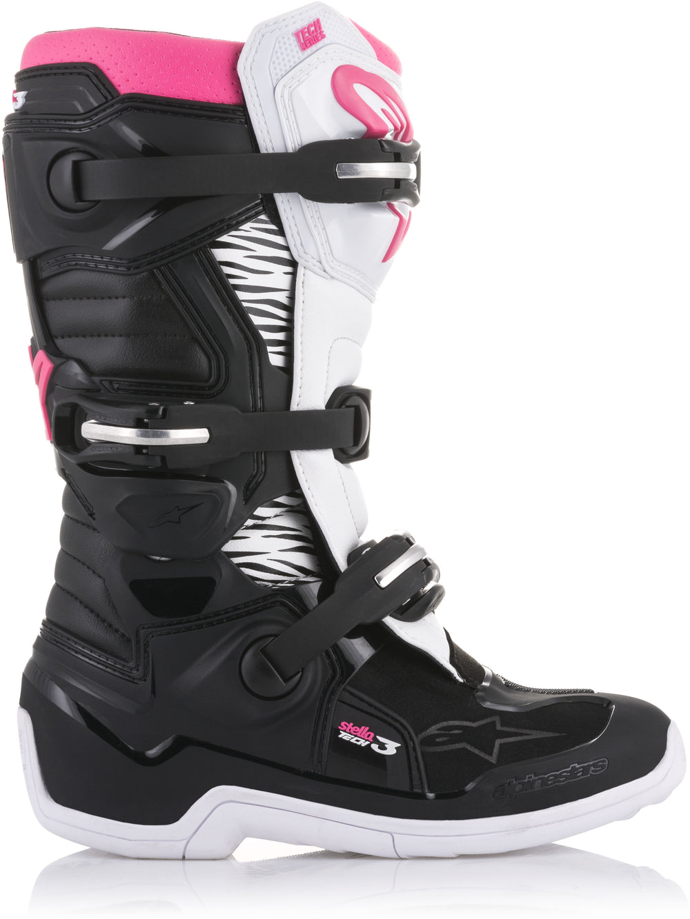 TECH 3 STELLA BOOTS BLACK/WHITE/PINK SZ 09