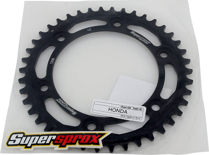 REAR SPROCKET STEEL 42T-520 BLK HON