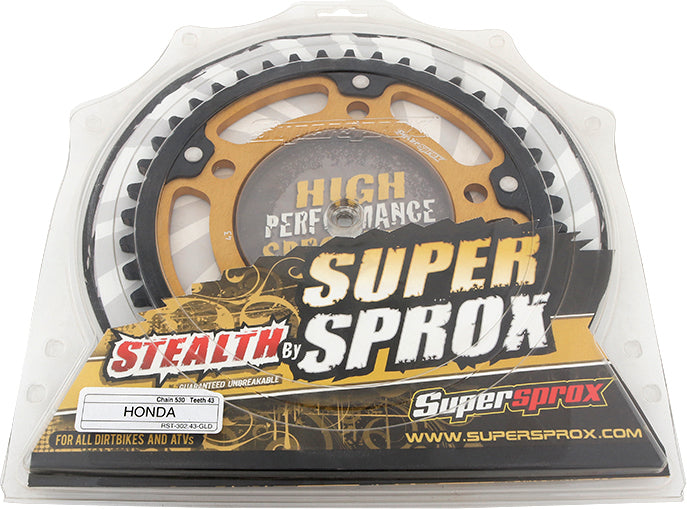REAR STEALTH SPROCKET ALU/STL 43T-530 GLD HON