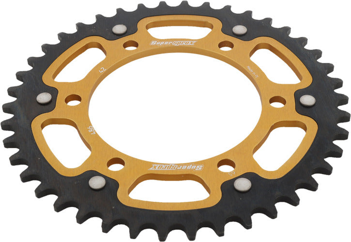 REAR STEALTH SPROCKET ALU/STL 42T-520 GLD HON/KAW