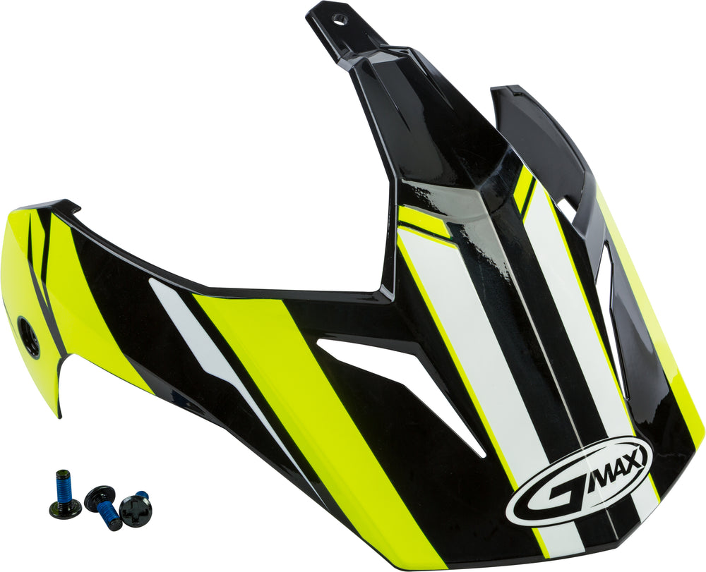 VISOR W/SCREWS VERTICAL GM-11 BLACK/HI-VIS YELLOW