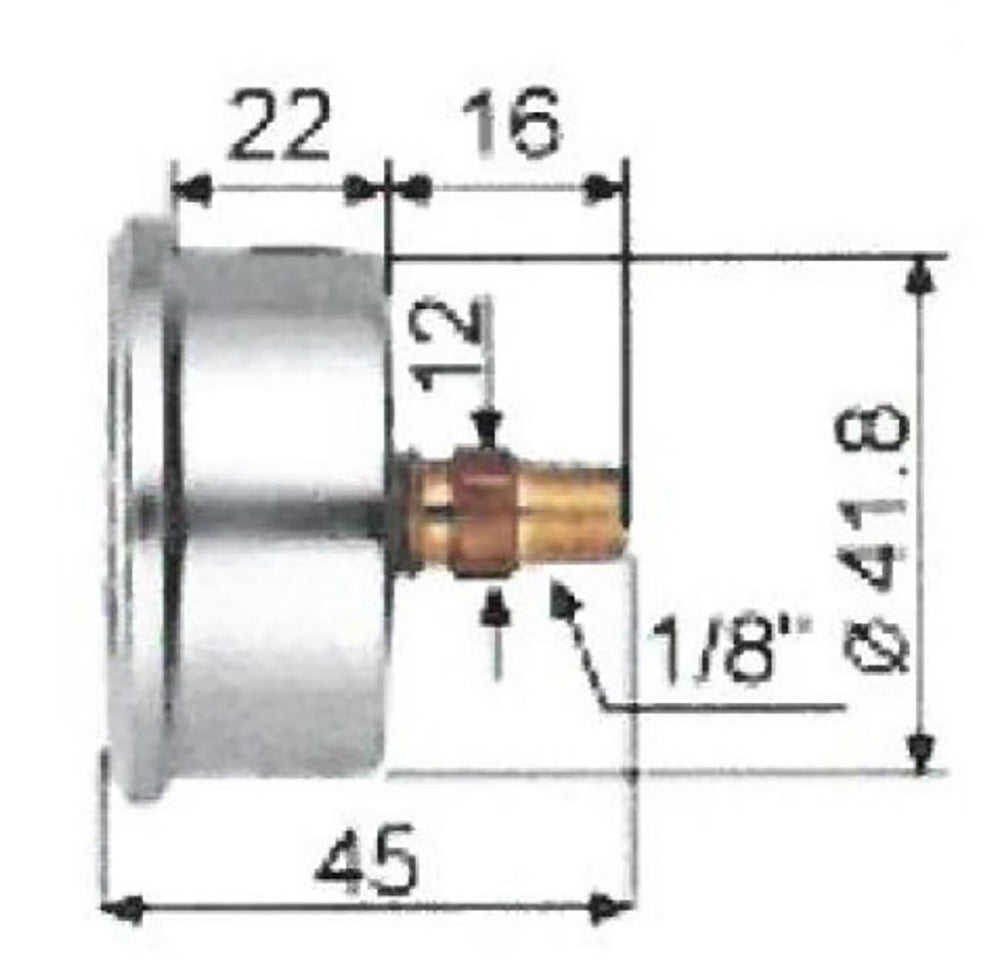 OIL PRESSURE GAUGE 60PSI WHITE