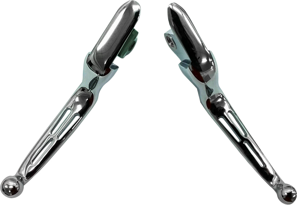 SLOTTED LEVER SET CHROME SOFTAIL 15-24 CABLE