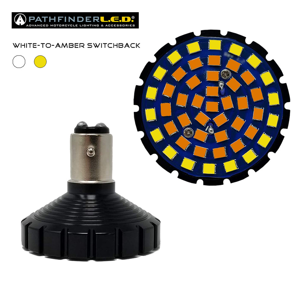 BULLET ULTRA BRIGHT LED WHITE/AMBER 1157 STYLE EA