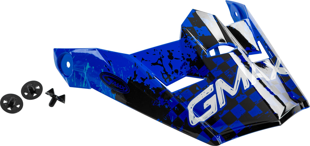 VISOR W/SCREWS ANIM8 MX-46Y ANIM8 BLUE/SILVER/BLACK YS-YL