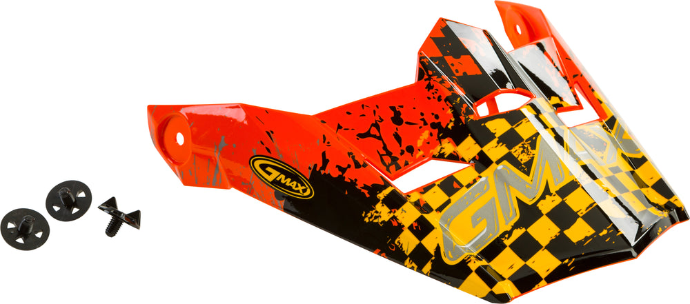 VISOR W/SCREWS ANIM8 MX-46Y ANIM8 ORANGE/YEL/SILVER YS-YL