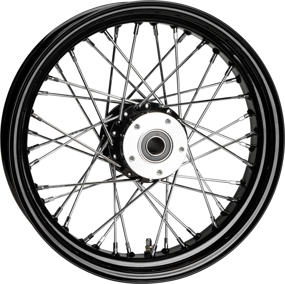 FR 40-SPK DD BLACK 16X3.5 FLT-HUB 1" AXL 00 LTR