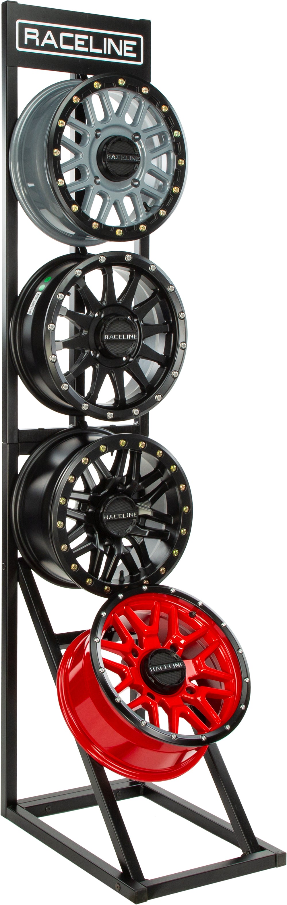 RACELINE WHEEL DISPLAY HOLDS FOUR WHEELS