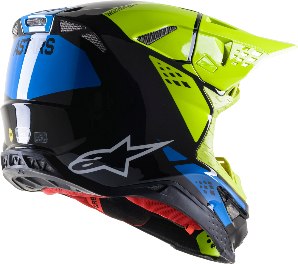 S.TECH S-M8 FACTORY HELMET BLK/YLW FLUO/BLUE GLOSSY MD