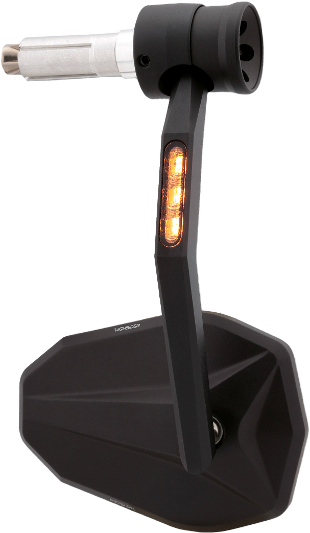 VICTORY RIM BAR END MIRROR WITH RUN LIGHTS/TURN SIGNALS