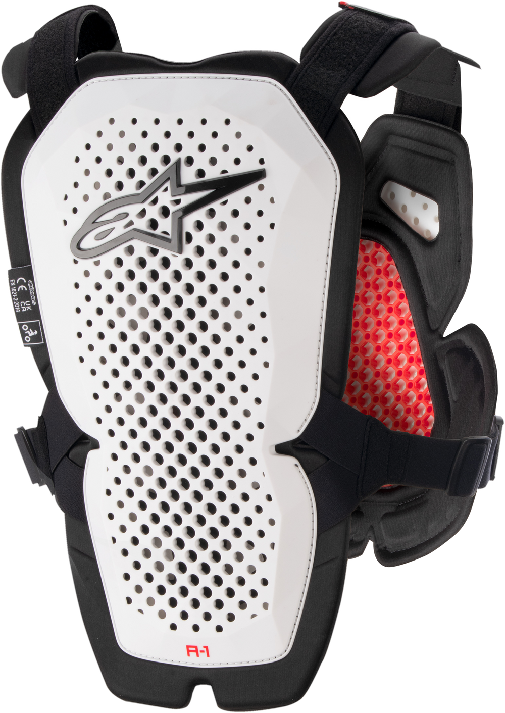 A-1 CHEST PROTECTOR WHITE/BLACK/RED MD/LG