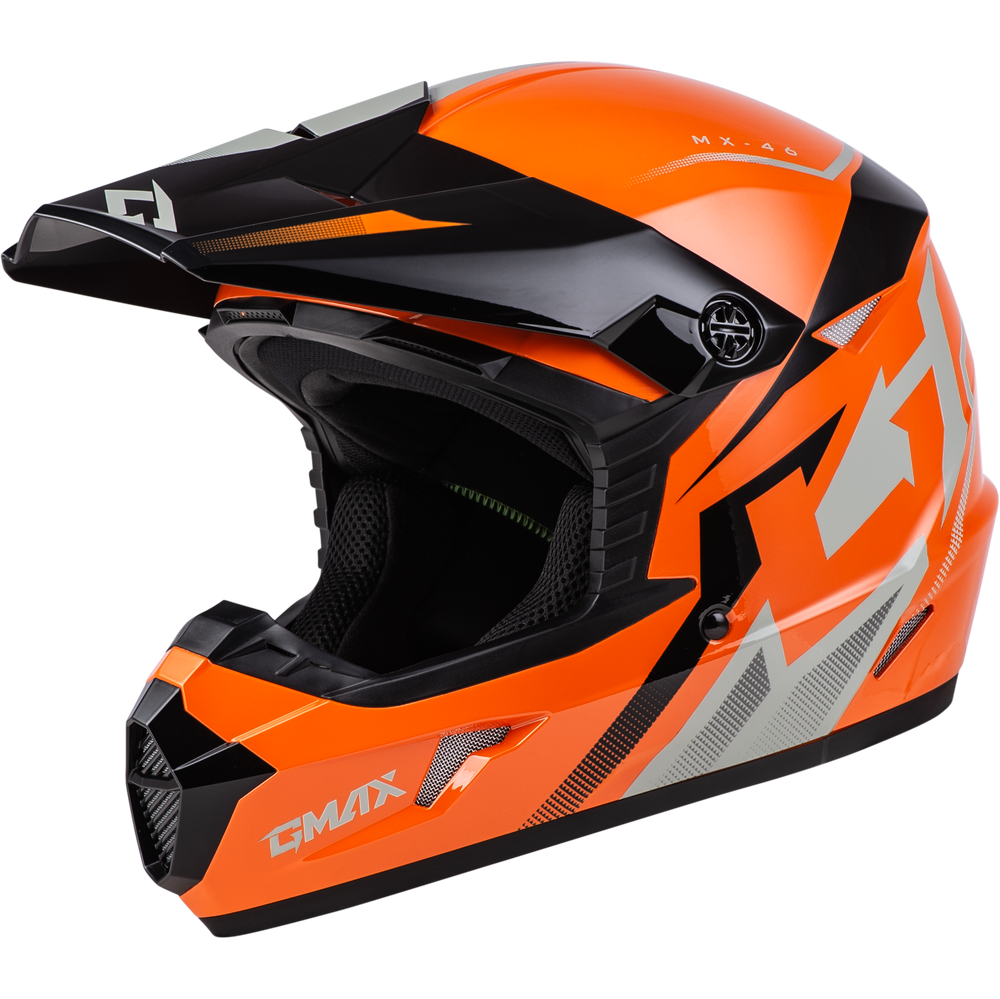 YOUTH MX-46Y COMPOUND HELMET ORANGE/BLACK/GREY YM